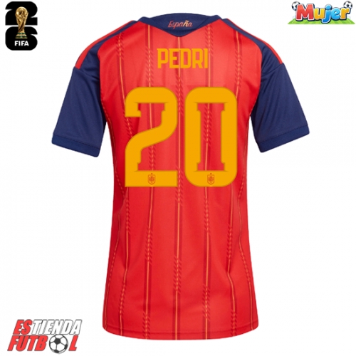 España Pedri Gonzalez #20 Primera Equipación Mujer Mundial 2026 Manga Corta